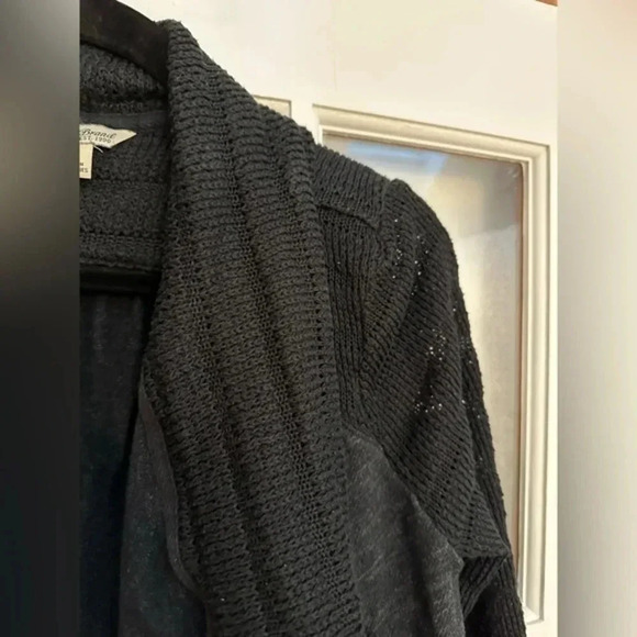 Lucky Brand | Black & Grey Open Front Waterfall Cardigan Size Medium M - Picture 9 of 9